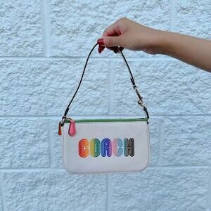 Coach CA438 Nolita 19 With Rainbow Coach In Chalk Multi